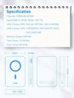 LDNIO PQ16 | 10000mAh Magnetic Wireless Power Bank - Image 13