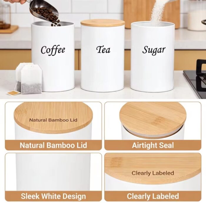 3 PCS Metal Canister Set 1000ML - Image 5