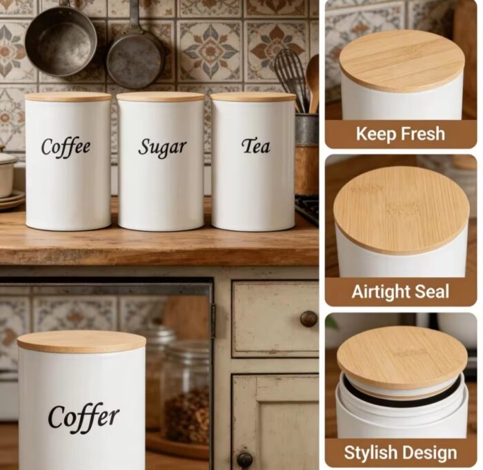 3 PCS Metal Canister Set 1000ML - Image 7
