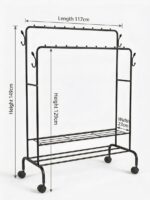 Double Pole Cloth and Shoe Rack | Carbon Steel - Image 2