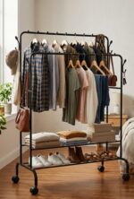 Double Pole Cloth and Shoe Rack | Carbon Steel - Image 4