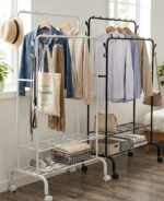 Double Pole Cloth and Shoe Rack | Carbon Steel