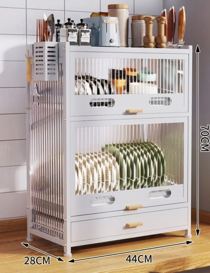 Kitchen Dish Storage Shelf - 2 Tier - Image 2