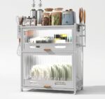 Kitchen Dish Storage Shelf - 2 Tier - Image 5