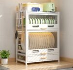 Kitchen Dish Storage Shelf - 2 Tier