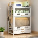 Kitchen Dish Storage Shelf - 2 Tier