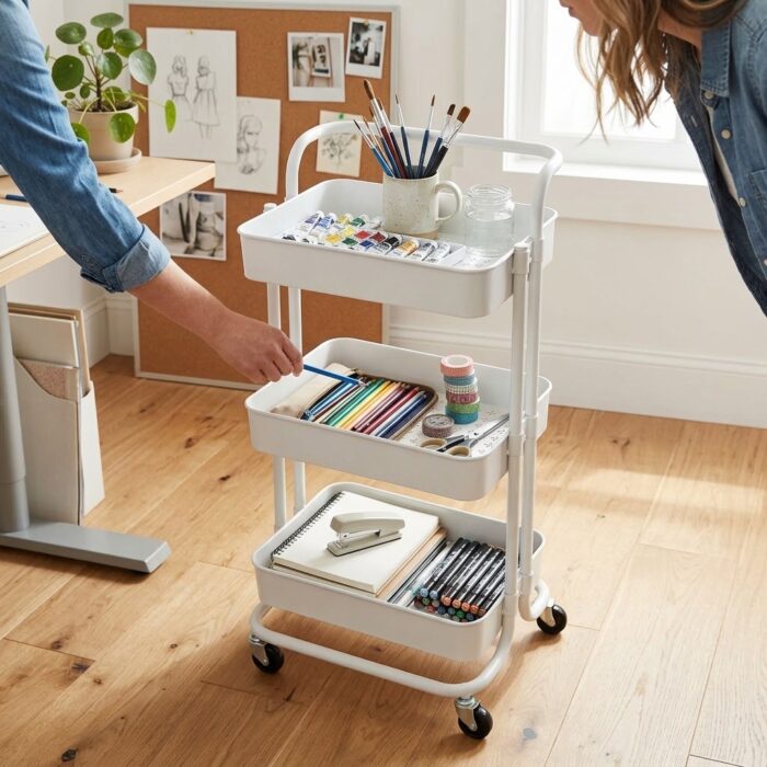 3-Tier Storage Utility Cart with wheels - Image 5