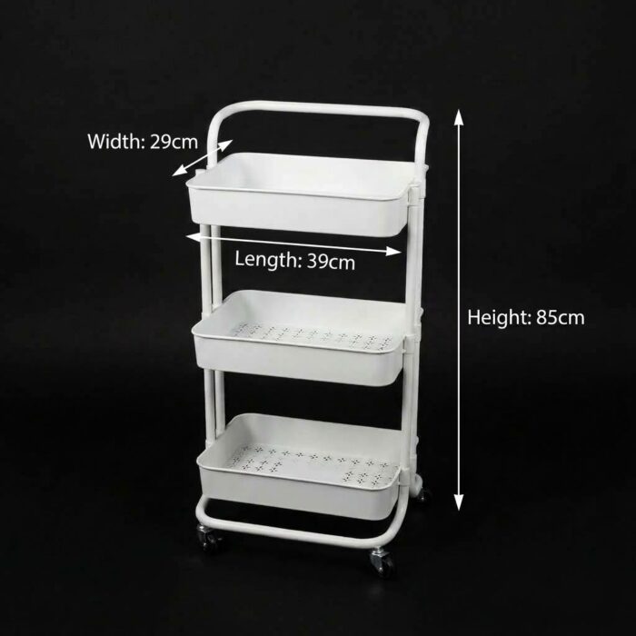 3-Tier Storage Utility Cart with wheels - Image 2