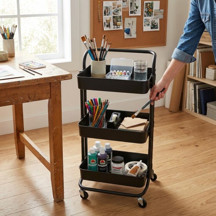 3-Tier Storage Utility Cart with wheels - Image 4