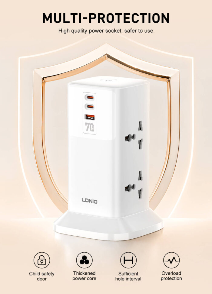 Ldnio 70W Multifunctional Universal Desktop Power Adapter SC4383-1 - Image 6