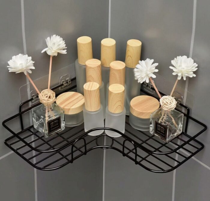 Wall-Mounted Adhesive Corner Shelf Rack - Image 3