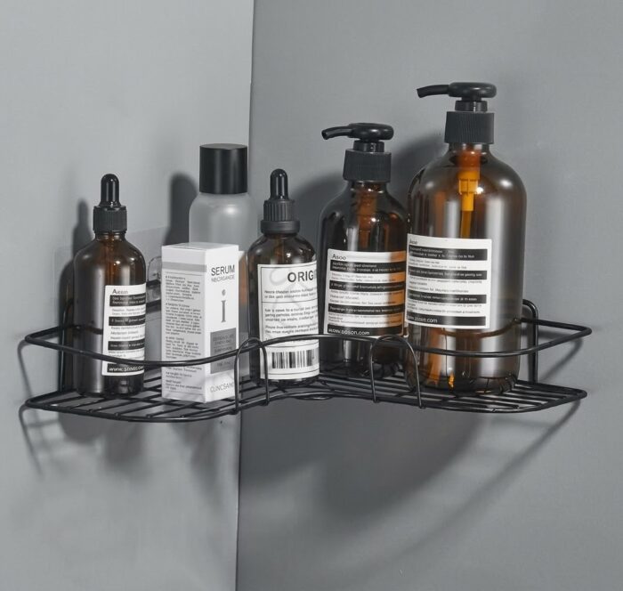 Wall-Mounted Adhesive Corner Shelf Rack - Image 5