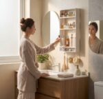 Wall Mounted Bathroom Shelf With Hooks