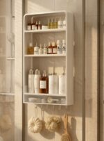 Wall Mounted Bathroom Shelf With Hooks - Image 3
