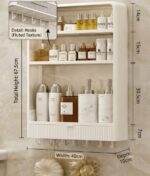 Wall Mounted Bathroom Shelf With Hooks - Image 2