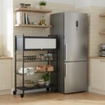 4 Layer Kitchen Rack With Shutter And Wheels