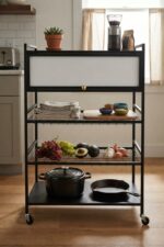 4 Layer Kitchen Rack With Shutter And Wheels - Image 4