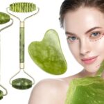 4-Piece Natural Jade Facial Roller & Gua Sha Set