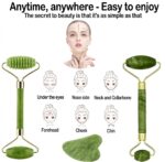 4-Piece Natural Jade Facial Roller & Gua Sha Set - Image 2