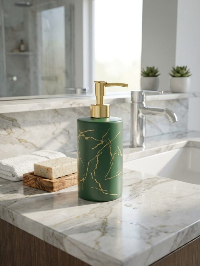 Marble Design Liquid Soap Dispenser - 350ML - Image 6