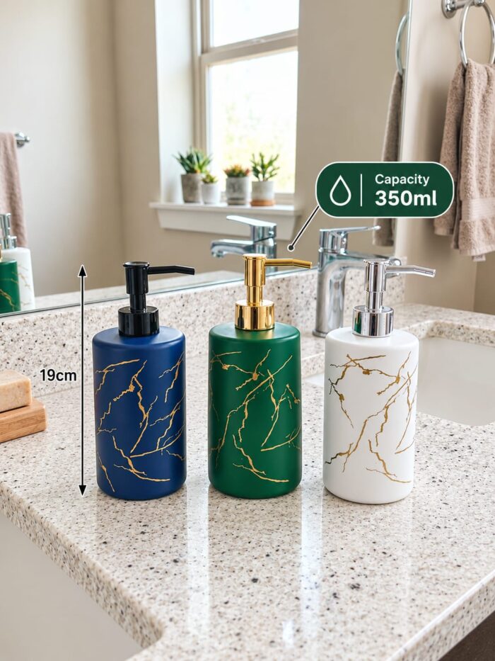 Marble Design Liquid Soap Dispenser - 350ML - Image 2